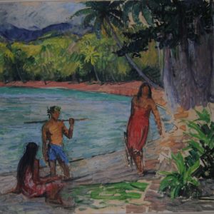 Tahitiens au bord de la plage